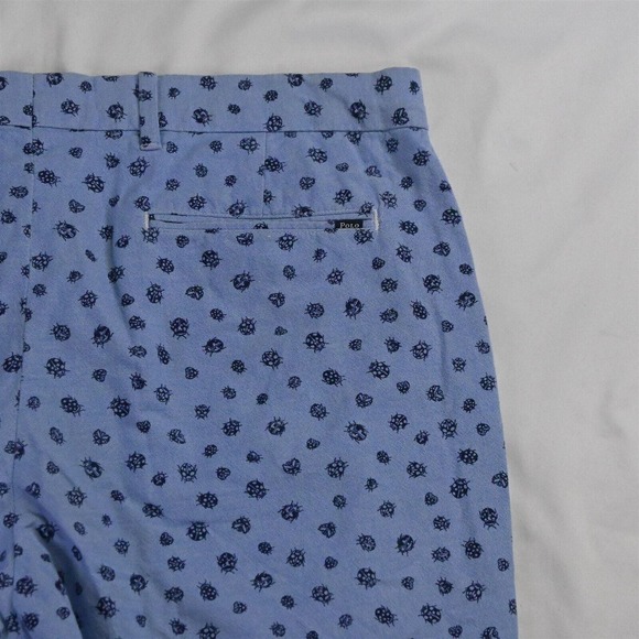 Polo Golf Ralph Lauren 34 x 9" Blue All Over Bug Print Chino Shorts - Picture 5 of 7
